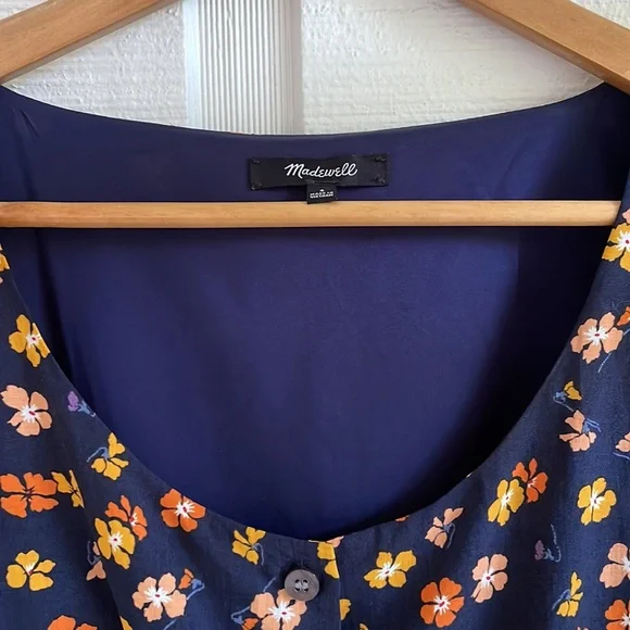 Madewell Do Well Navy Floral Mini Dress - Picture 7 of 10